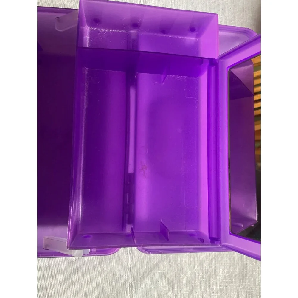 Caboodle Purple Transparent Plastic Storage Container With Handle & Secure Latch